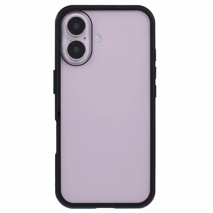 For iPhone 16 Case Magnetic Full Protection Clear Phone Cover - Black