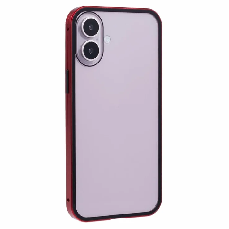 For iPhone 16 Plus Case Magnetic Full Protection Clear Phone Cover - Red