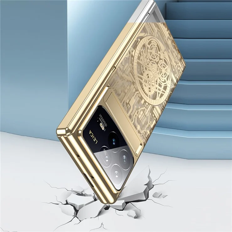 For Xiaomi Mix Fold 4 5G Case Mechanical Legend Hard PC Kickstand Phone Cover with Screen Film - Silver