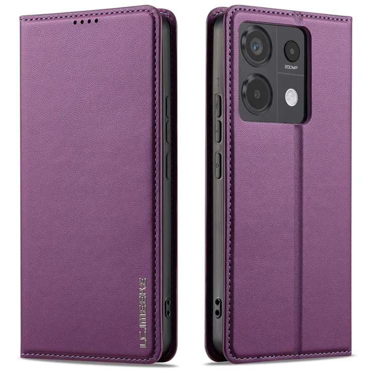 LC.IMEEKE L1 Series for Xiaomi Redmi Note 13 4G Case PU Leather Wallet Stand Protective Phone Cover - Purple