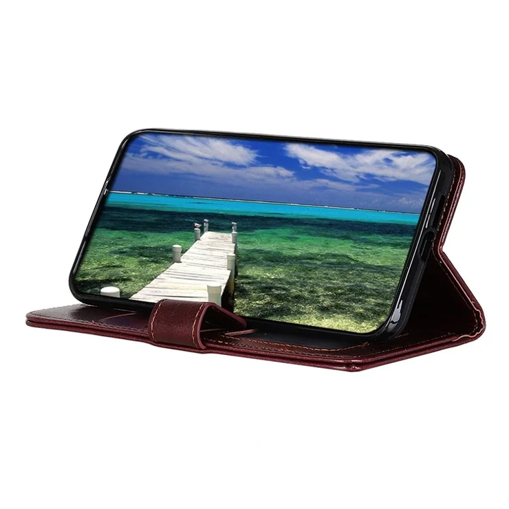 For OnePlus Nord 4 Case Crazy Horse Texture PU Leather Phone Stand Cover - Brown