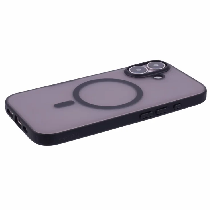 X-LEVEL For iPhone 16 Magnetic Case PC+TPU Matte Anti-Drop Cell Phone Cover - Black