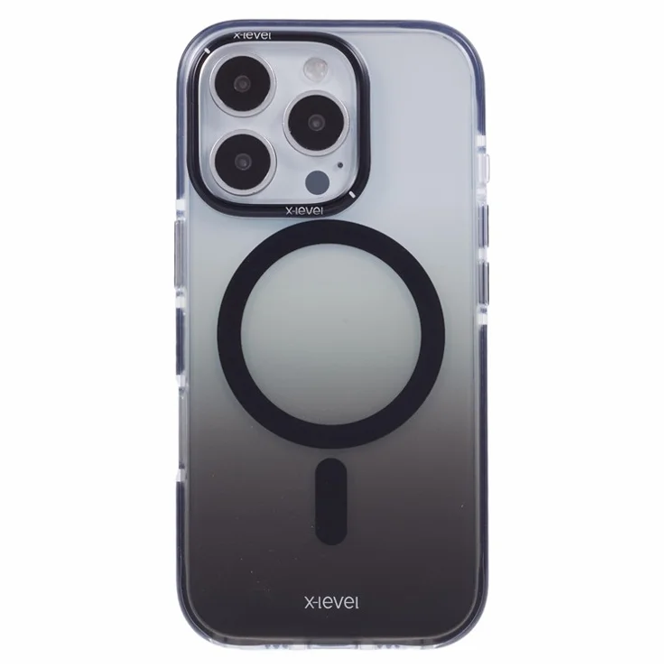 X-LEVEL For iPhone 16 Pro Case Compatible with MagSafe TPU Gradient Phone Cover - Black