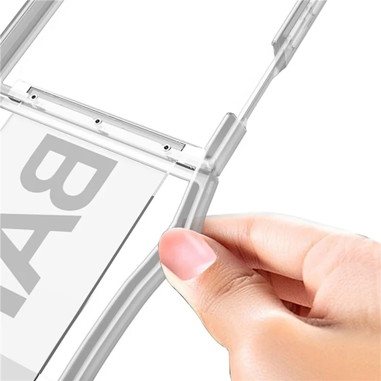 GKK For Samsung Galaxy Z Flip6 5G Case Strap Kickstand Soft TPU+PC Phone Cover - Transparent