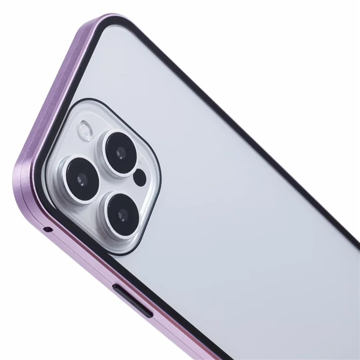 For iPhone 16 Pro Case Magnetic Full Protection Clear Phone Cover - Purple