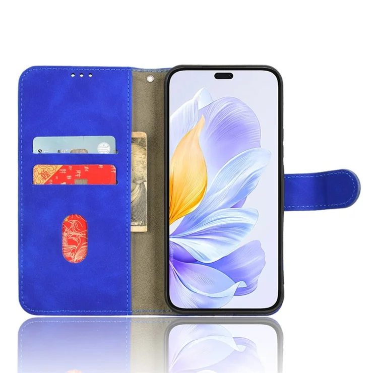 For Honor X60i 5G Leather Case Skin-Feel Anti-Drop Wallet Flip Phone Cover - Blue