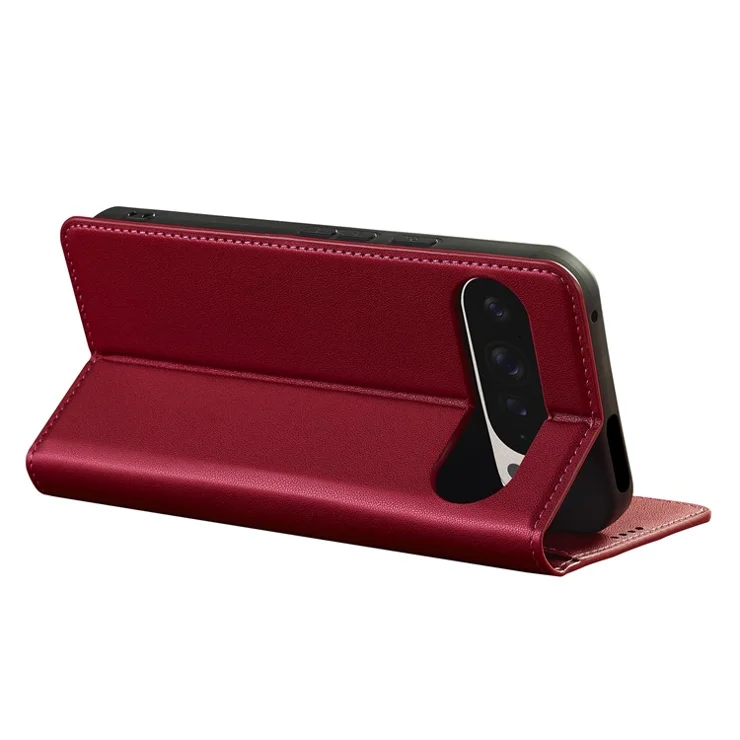 LC.IMEEKE L1 Series for Google Pixel 9 Pro / Pixel 9 Case PU Leather Wallet Stand Protective Phone Cover - Red