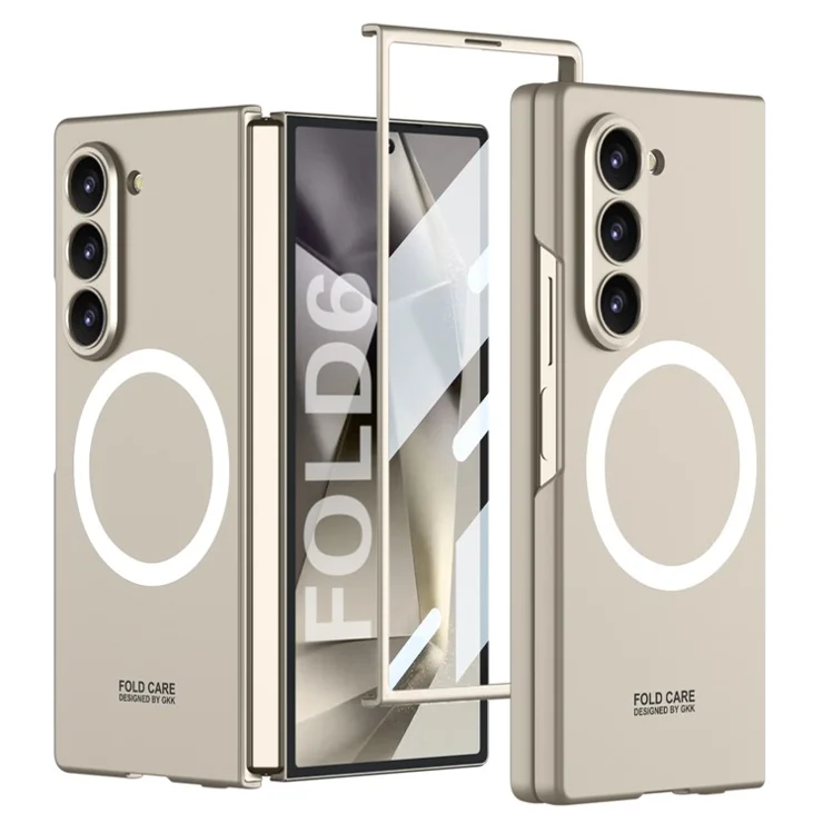 GKK For Samsung Galaxy Z Fold6 5G Magnetic Case PC Phone Cover with Screen Film - Titanium Grey