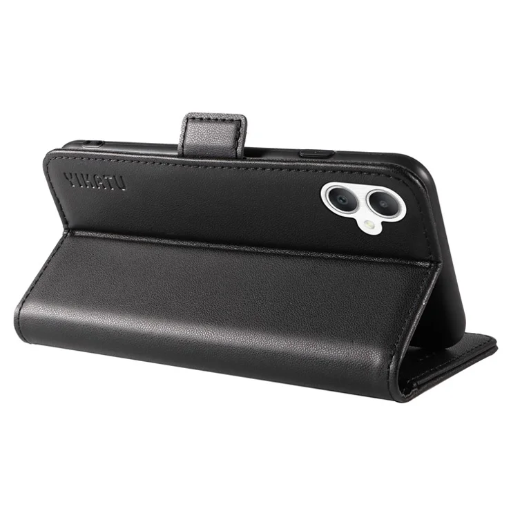 YIKATU YK-003 For Samsung Galaxy A06 4G Case Wallet Stand Leather Phone Cover Side Buckle - Black