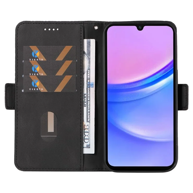 For Samsung Galaxy A26 5G / A16 5G / A16 4G Case Rhombus PU Leather Flip Phone Cover - Black