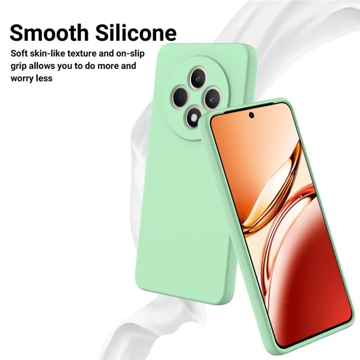 For Oppo Reno12 F 5G (Oppo Reno12 FS) Neo Case Anti-Drop Liquid Silicone Phone Cover with Strap - Green