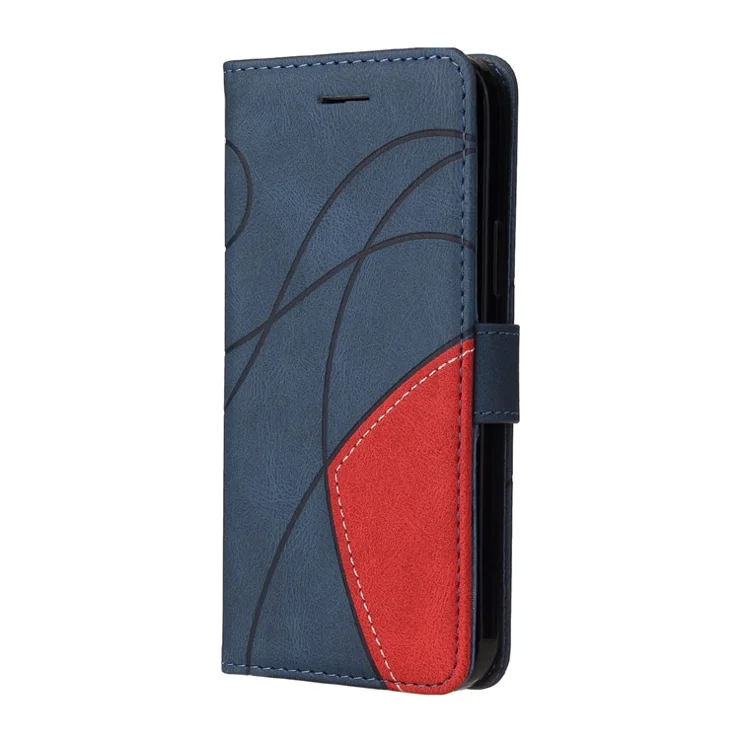 For OnePlus Nord 4 Leather Case Wallet Stand Color Splicing Phone Cover - Blue
