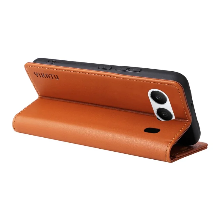 YIKATU YK-001 For OnePlus Nord 4 Case Stand Leather Phone Cover Strong Magnetic Closure - Brown