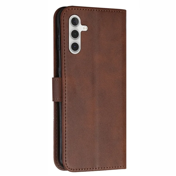For Samsung Galaxy A16 5G / A16 4G Case Stand Flip Protective Leather Phone Cover - Brown