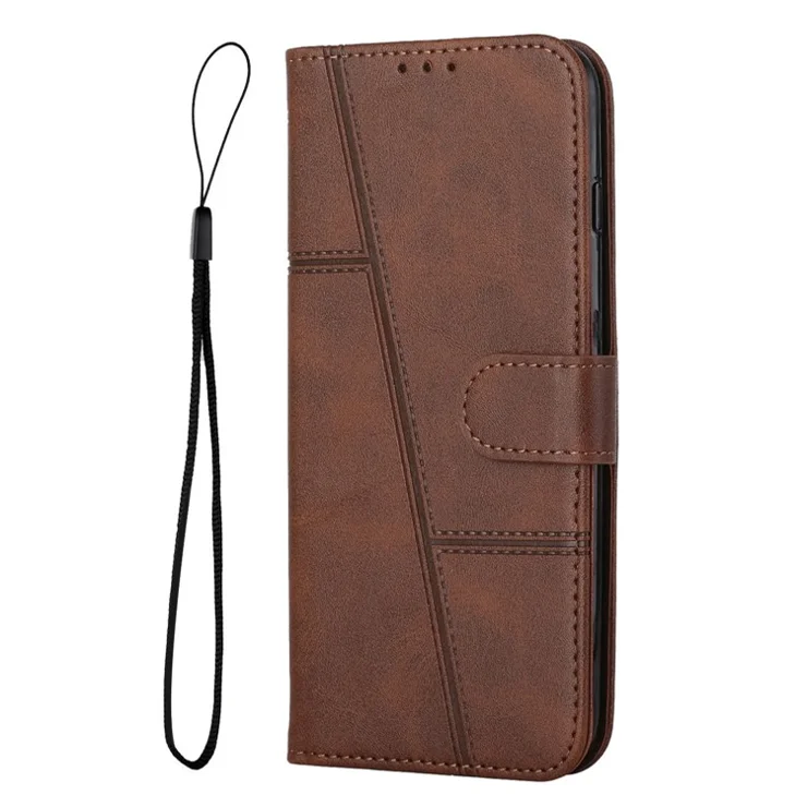 For Samsung Galaxy A16 5G / A16 4G Case Stand Flip Protective Leather Phone Cover - Brown