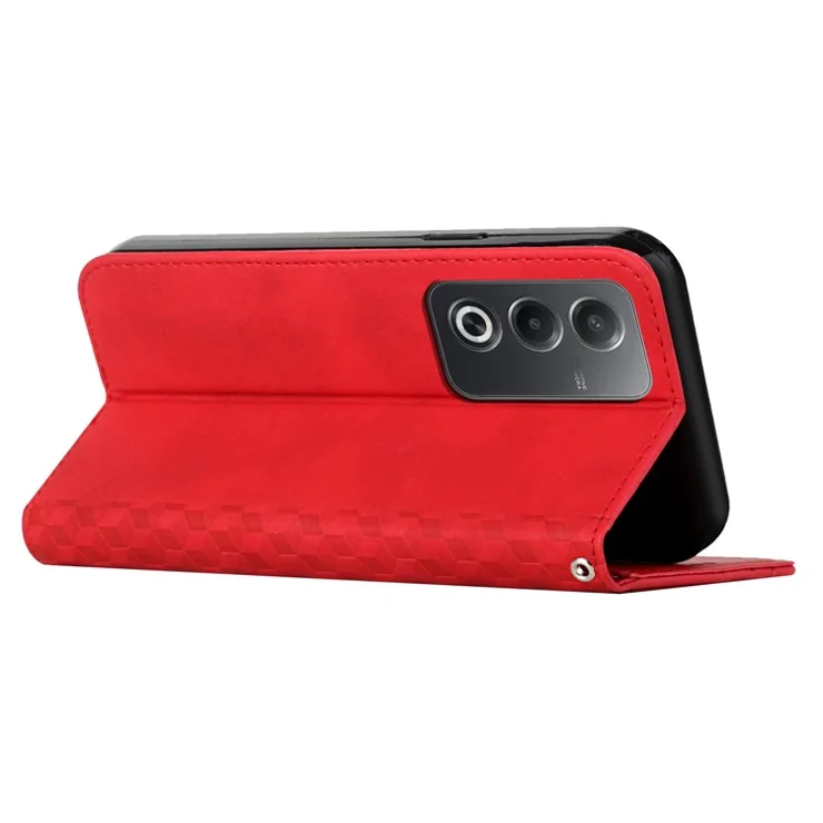 For Oppo A3 Pro (Global) 5G / A3 Pro (India) 5G / K12x 5G (India) Phone Cover Imprinted PU Leather Wallet Stand Case - Red