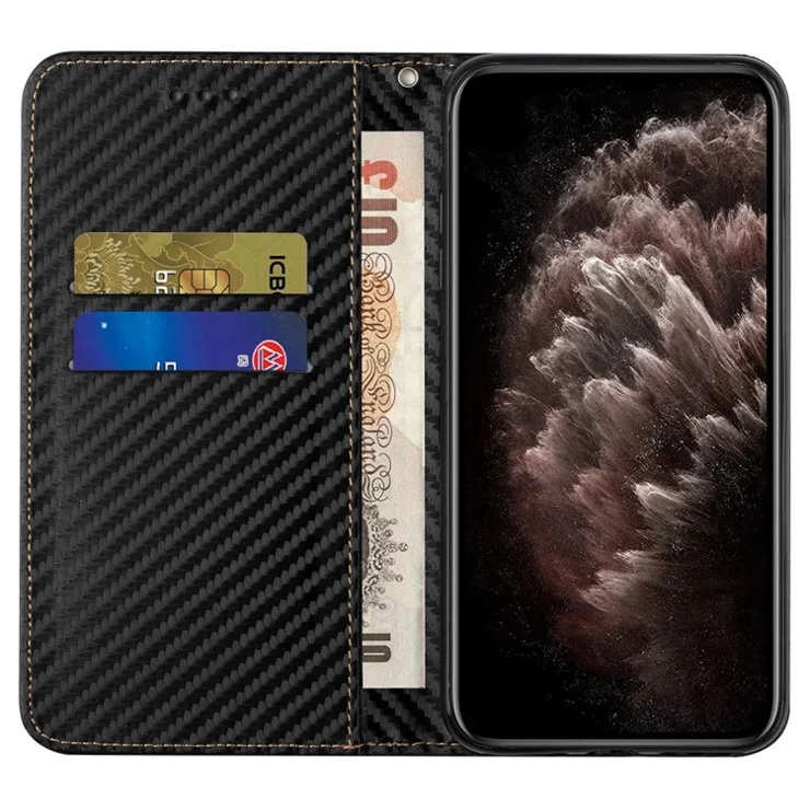 For iPhone 16 Case Leather Flip Phone Cover Stand Strong Magnetic Closure - Black