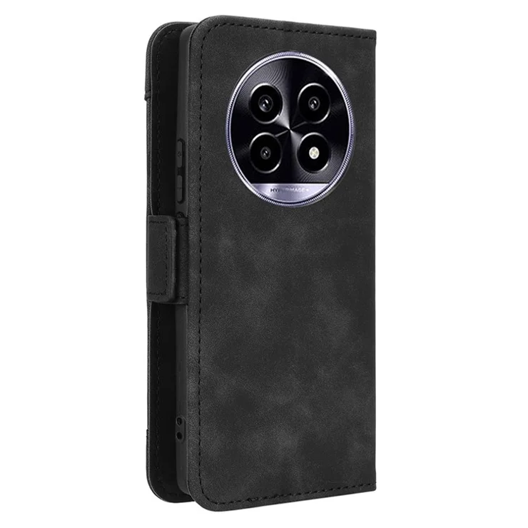 For Realme 14 Pro Lite 5G / 13 Pro 5G (Global) / 13 Pro+ 5G (Global) Leather Case Phone Wallet Cover with Multiple Card Slots - Black