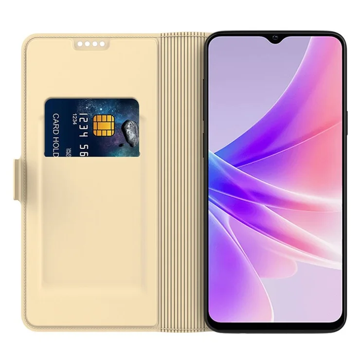 For Honor X60i 5G Case Shockproof TPU Inner Shell Leather Phone Cover Card Slot - Gold