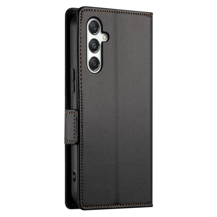 DF-010 For Samsung Galaxy M35 5G Stand Case PU Leather Wallet Phone Cover - Black