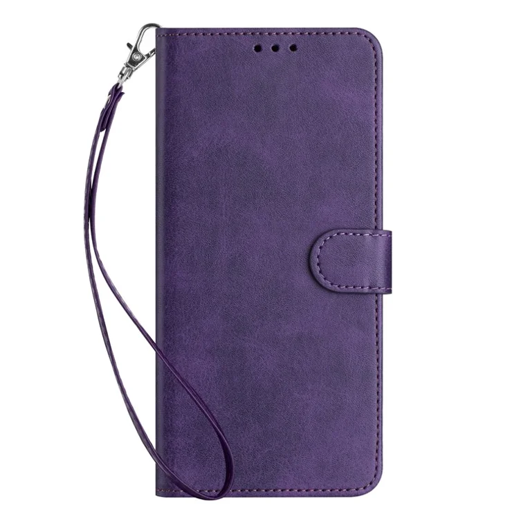 For Samsung Galaxy A16 5G / A16 4G Case Flip Stand PU Leather Wallet Phone Cover Calf Texture - Purple
