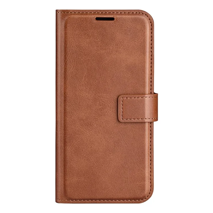 For Honor X6b 4G Stand Case Anti-Scratch Calf Texture Leather Phone Cover - Light Brown