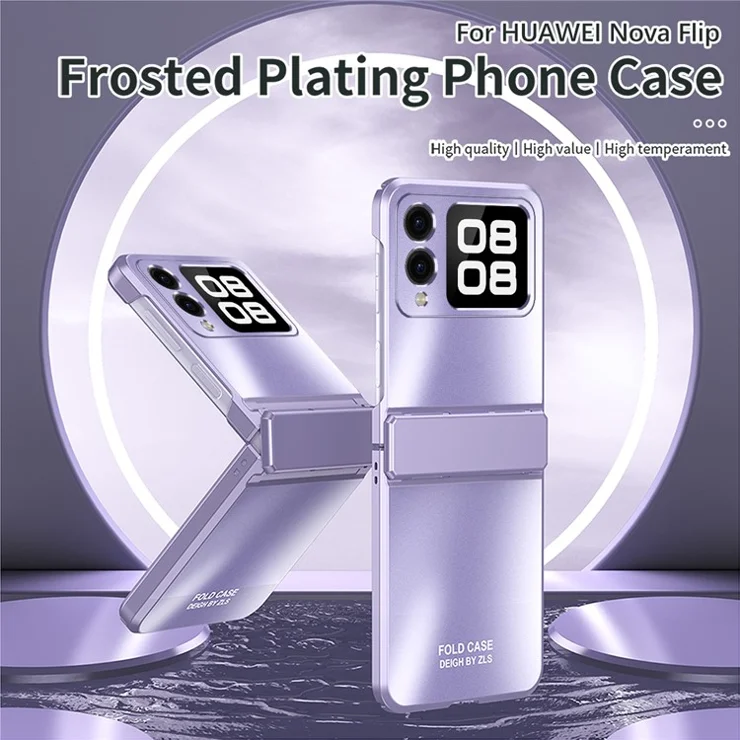 For Huawei nova Flip 5G Case Electroplating Hard PC Protective Phone Cover - Purple