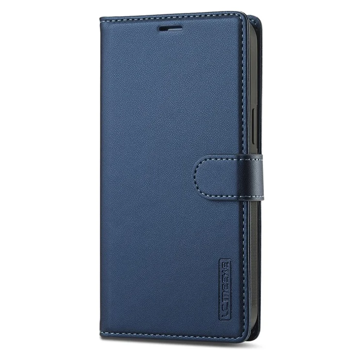 LC.IMEEKE L2 Series for iPhone 14 Pro Max Case PU Leather Wallet Detachable Magnetic Phone Cover - Blue