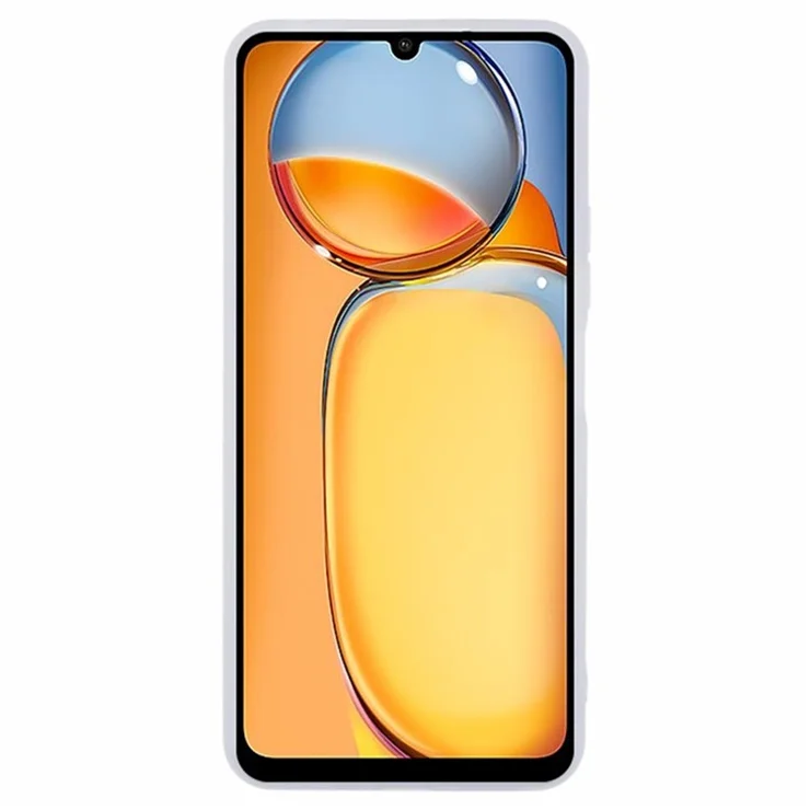 WANLONFENG DKSM Series for Xiaomi Poco C65 4G / Redmi 13C 4G TPU Case Electroplated Frame with Tempered Glass - Transparent White