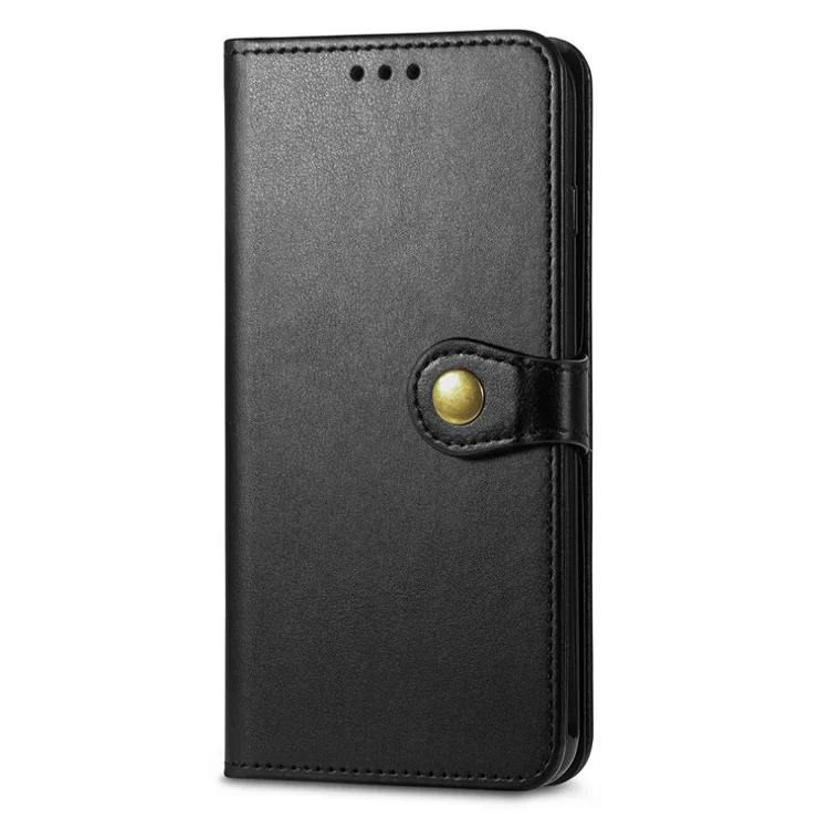 For Sony Xperia 1 VI Case Wallet Leather Phone Cover with Magnetic Round Buckle - Black