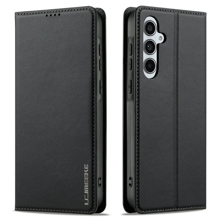 LC.IMEEKE L1 Series for Samsung Galaxy A16 5G / A16 4G Case PU Leather Wallet Stand Protective Phone Cover - Black