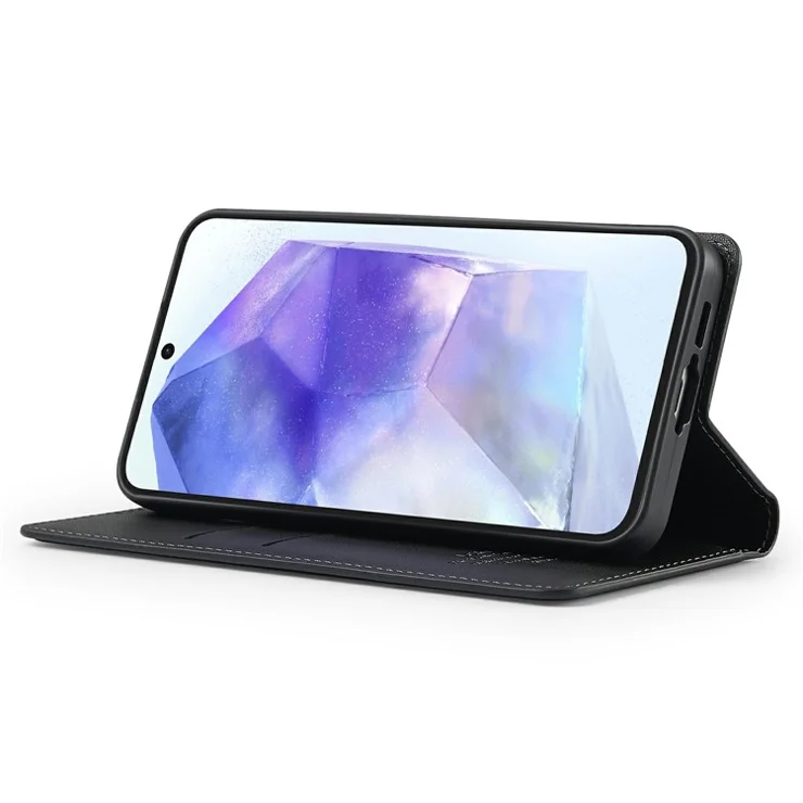 LC.IMEEKE L1 Series for Samsung Galaxy A16 5G / A16 4G Case PU Leather Wallet Stand Protective Phone Cover - Black
