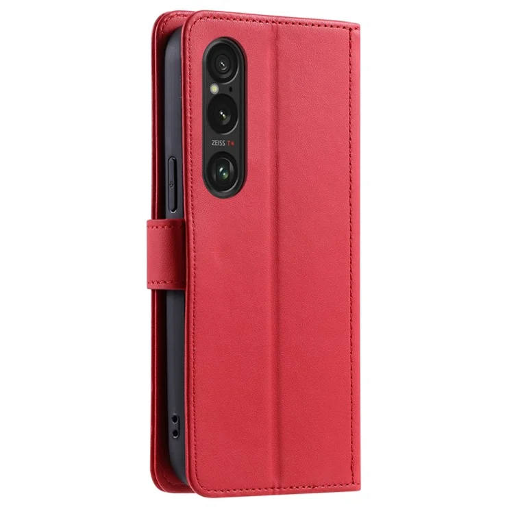 For Sony Xperia 1 VI Wallet Case Rhombus Grid PU Leather Phone Cover - Red