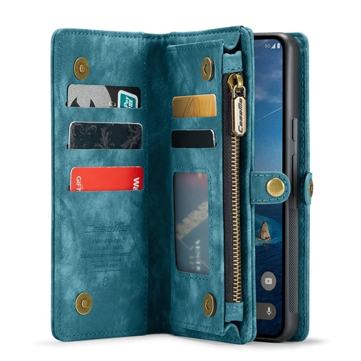 For Google Pixel 9 Pro XL Phone Cases CASEME Leather Cover with Detachable Wallet and Strap - Blue