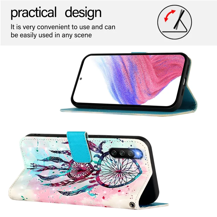 For Sony Xperia 10 IV 5G Leather Case Pattern Printing Wallet Stand Mobile Cover with Strap - Colorful Wind Chime