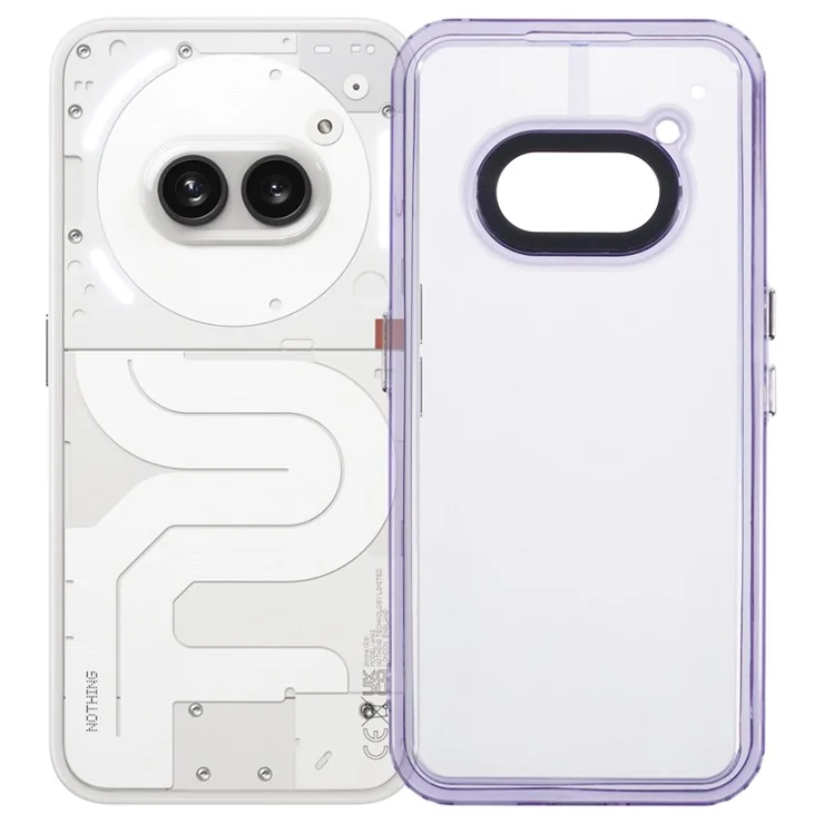 For Nothing Phone (2a) Clear Phone Case PC+TPU Hybrid Back Cover - Transparent Purple