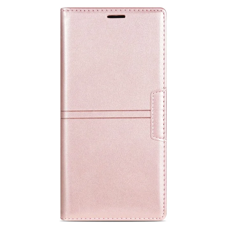For iPhone 16 Plus Wallet Case Magnetic Closing Leather Phone Cover - Rose Gold