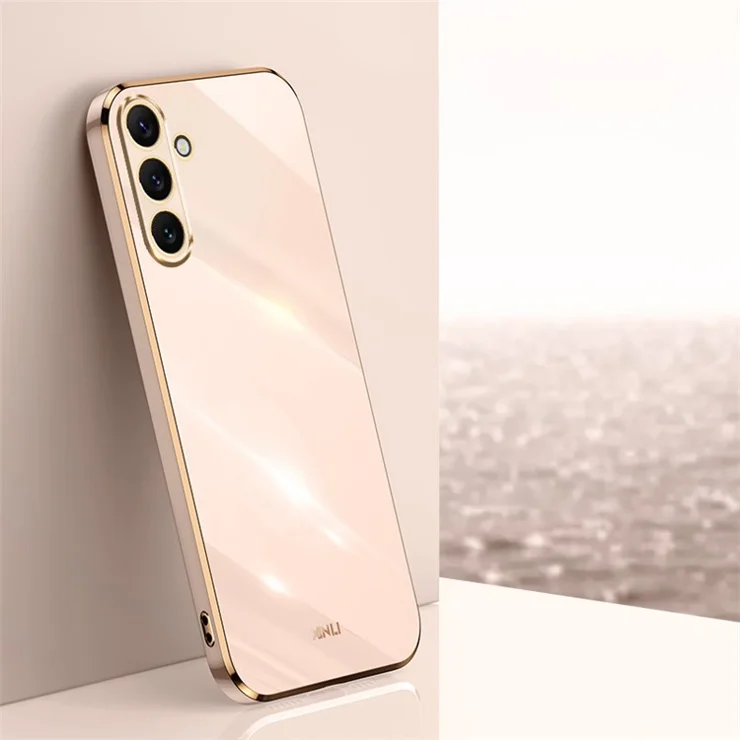 XINLI For Samsung Galaxy A16 5G / A16 4G Case TPU Phone Cover with Electroplating Frame - Pink