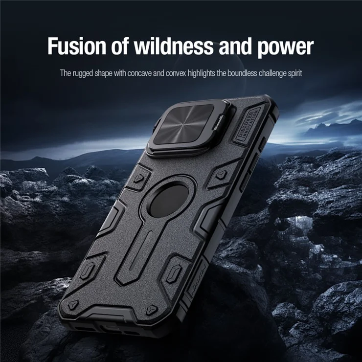 NILLKIN CamShield Armor Prop Case for iPhone 16 Pro Max Camera Lid PC+TPU Cover Compatible with MagSafe - Green