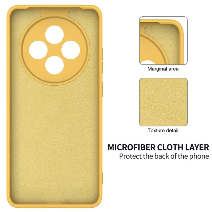 For Oppo Reno12 FS 5G / Reno12 F 5G / 4G / F27 5G Case Liquid Silicone Anti-Scratch Phone Cover with Hand Strap - Yellow
