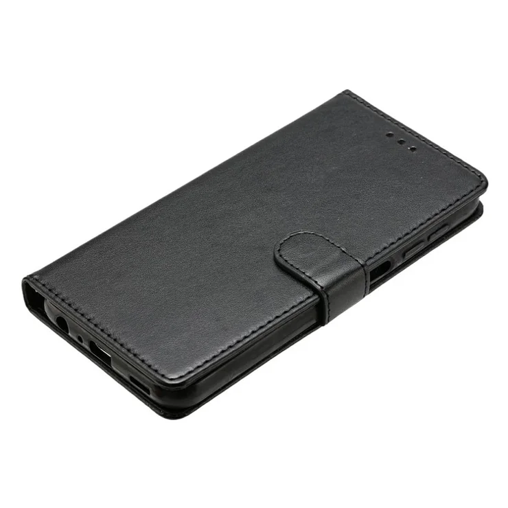 For iPhone 13 Pro Max Leather Phone Case Wallet Stand Cover with Handy Strap - Black