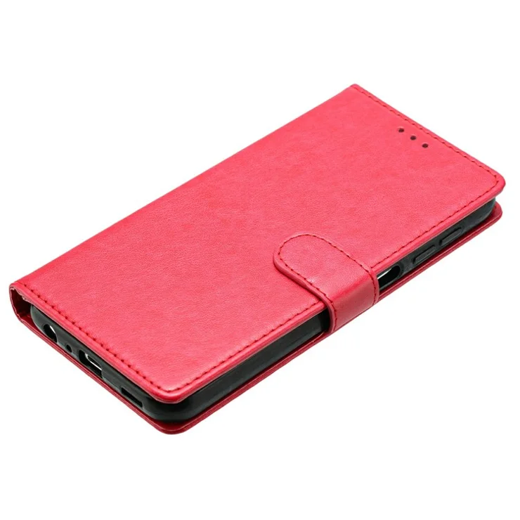 For iPhone 14 Pro Leather Phone Case Wallet Stand Cover with Handy Strap - Rose