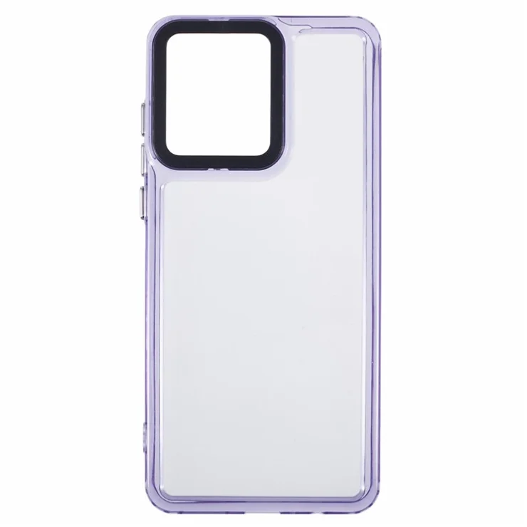 For Motorola Moto G84 5G Clear Phone Case PC+TPU Hybrid Back Cover - Transparent Purple