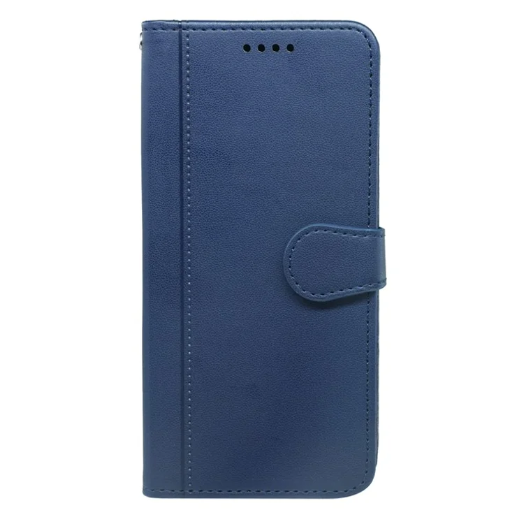 For Motorola Edge 50 5G Wallet Case Magnetic Snap Leather Phone Cover with Strap - Blue