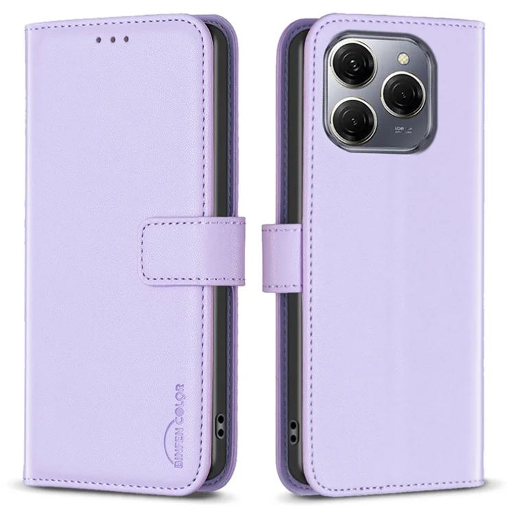 BINFEN COLOR BF17 For TECNO Spark 20 Pro 5G Case Wallet Folio Flip Leather Cover - Purple