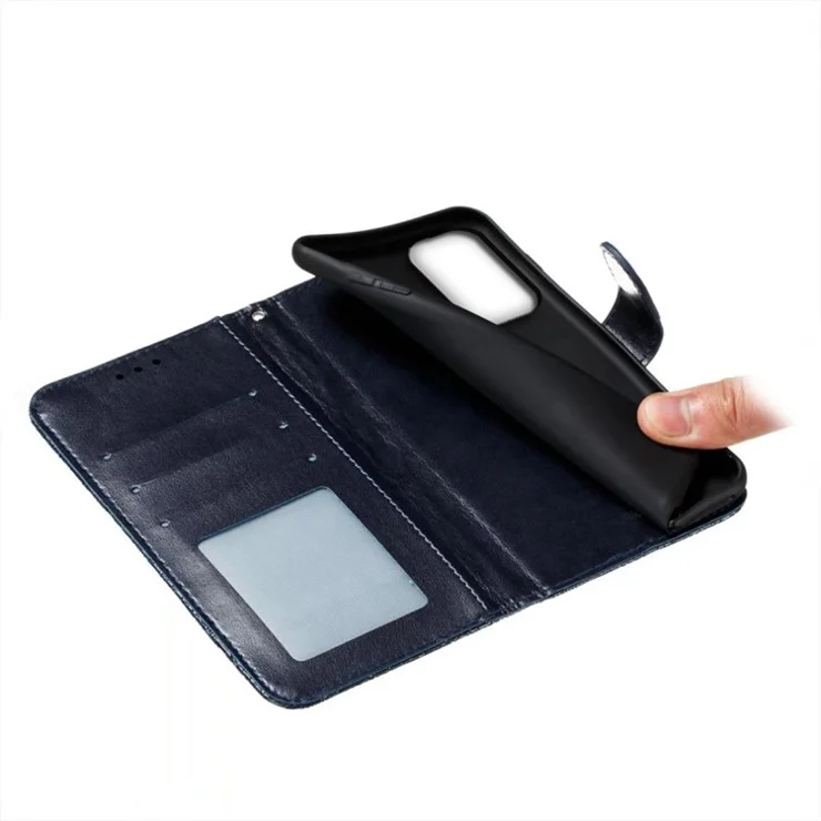 For Samsung Galaxy S24 FE Case Lace Flowers PU Leather Flip Wallet Phone Cover - Black