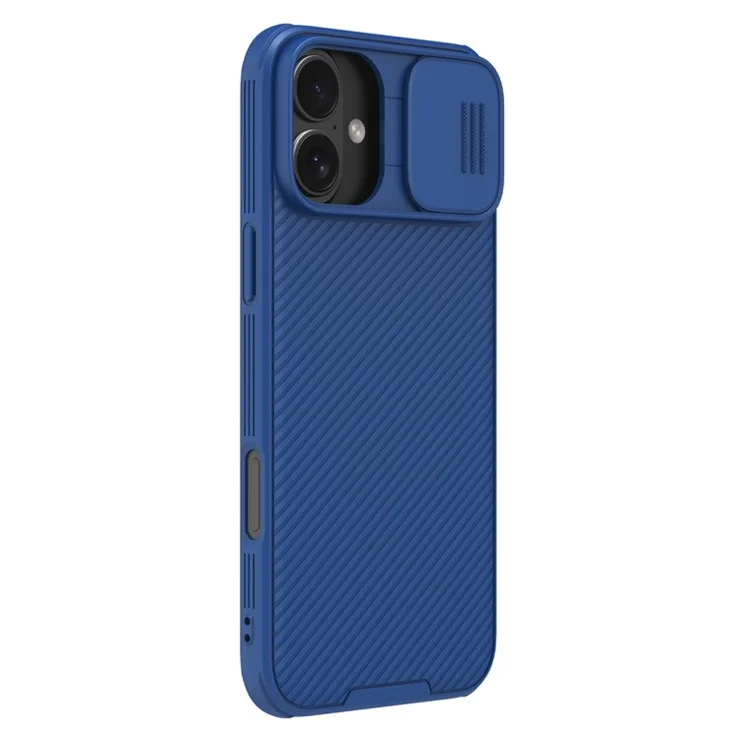 NILLKIN Camshield Pro Series for iPhone 16 Plus Case PC+TPU Slide Camera Lid Phone Cover - Blue