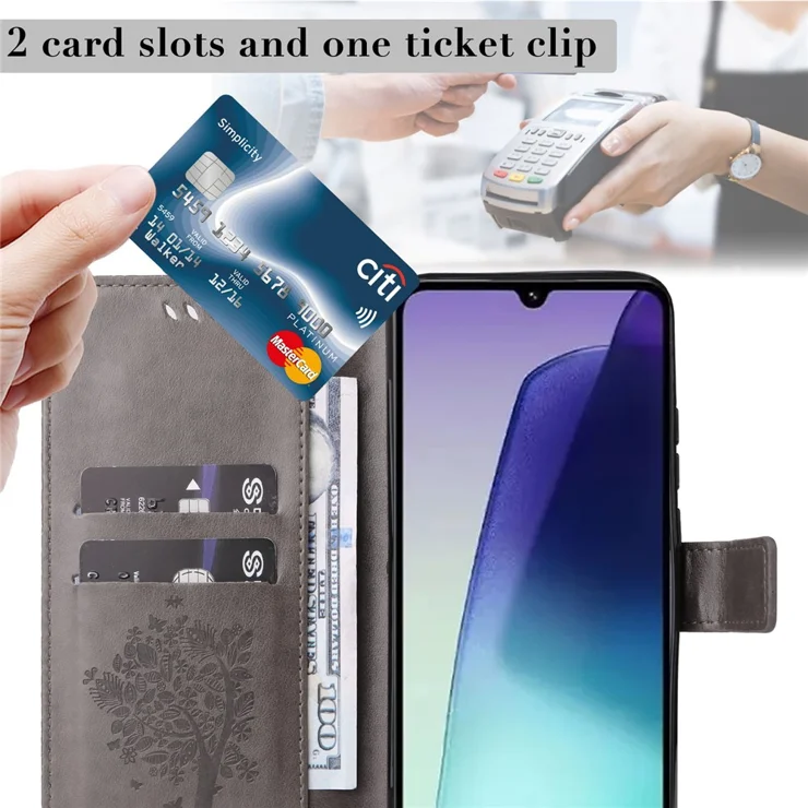 GOKEN Custodia Flip Per Xiaomi Redmi 12C / 11A In Pelle PU Con Portafoglio, Slot Per Carte E Portamonete, Supporto E Chiusura Magnetica, Blu, Design In Rilievo