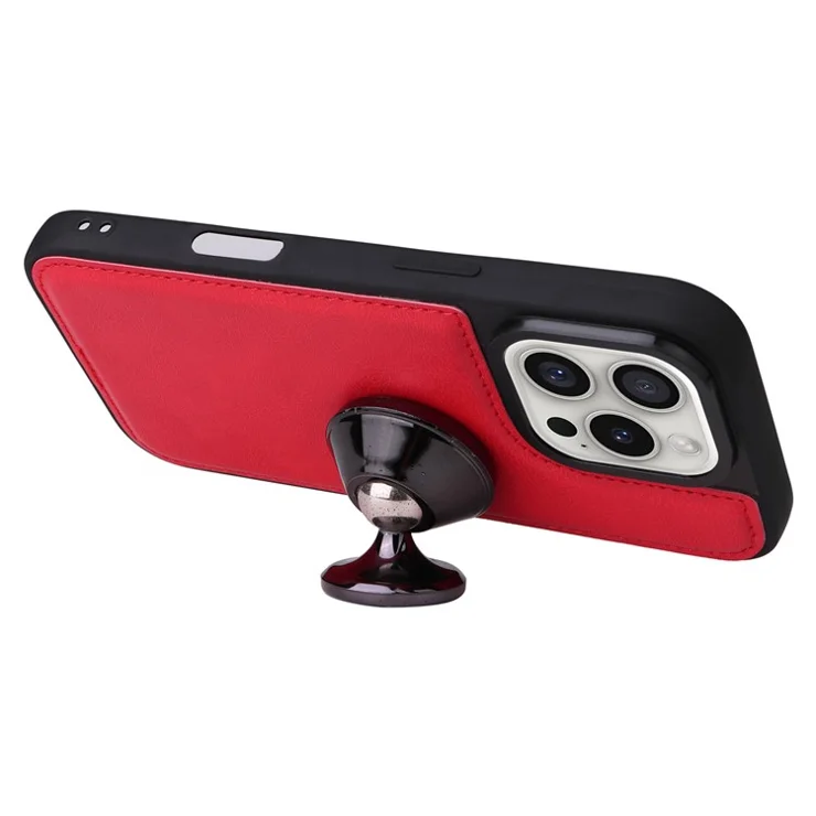 For iPhone 16 Pro Max Case 2 in 1 Detachable Magnetic Leather Wallet Mobile Cover with Strap - Red