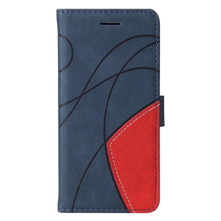 For Motorola Edge 50 Neo 5G / Moto S50 5G / Thinkphone 25 5G Leather Case Wallet Stand Color Splicing Phone Cover - Blue